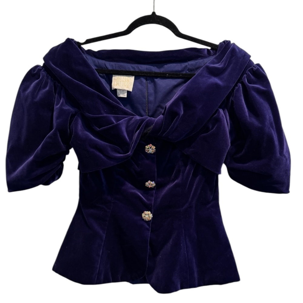 Vintage Watters Velvet Off The Shoulder - Picture 9 of 13